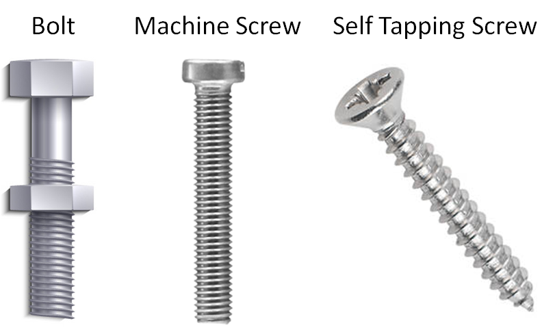 Screw vs Bolt - Difference Between Bolt and Screw - Bolt and Screw 